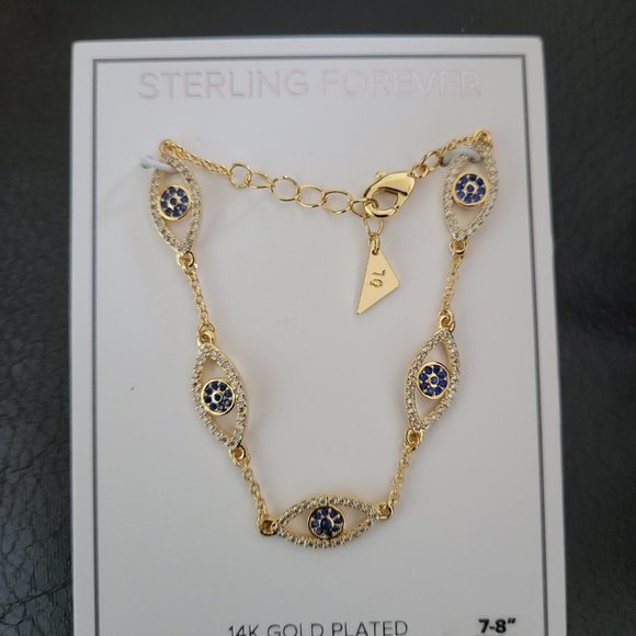 Sterling Forever Evil Eye Bracelet with CZ - Picture 2 of 4